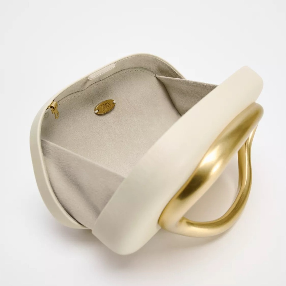 Zara Chic Cream and Gold Women's crossbody evening Bag - Picture 3 of 7